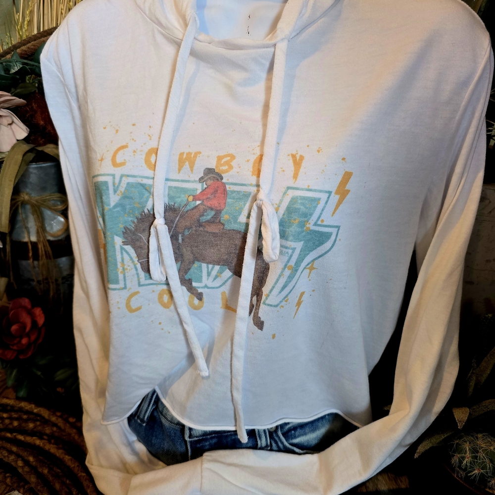 White Cowboy Graphic Hoodie